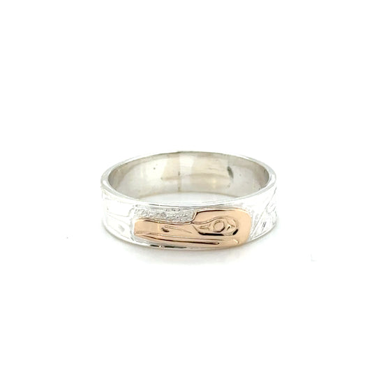 Ring - Gold & Silver - 3/16" - Hummingbird - Size 7