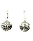 Earrings - Sterling Silver - Drop - Round - Eagle Front - Small - 15mm