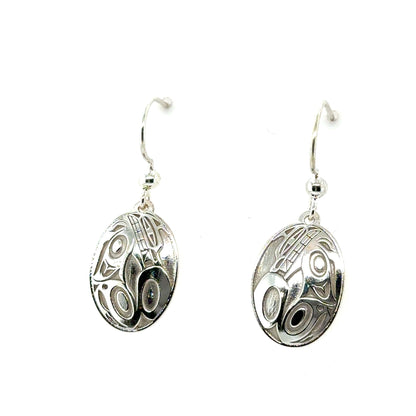Earrings - Sterling Silver - Drop - Oval - Wolf - Mini - 19mm