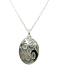Pendant - Sterling Silver - Oval - Wolf - Mini -