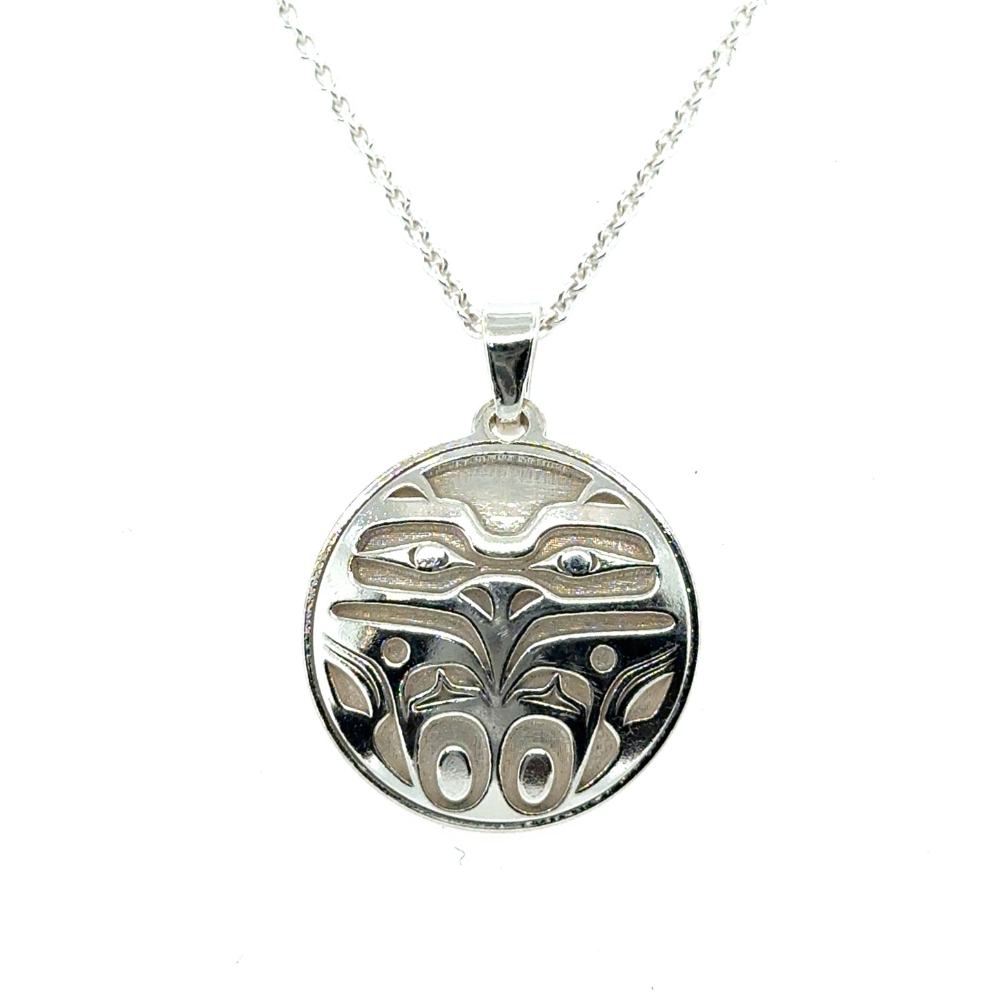 Pendant - Sterling Silver - Round - Eagle Front - Small - 20mm