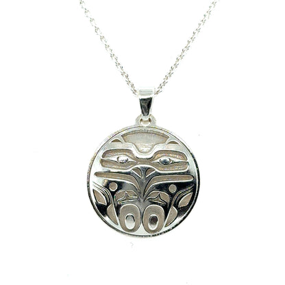 Pendant - Sterling Silver - Round - Eagle Front - Small - 20mm