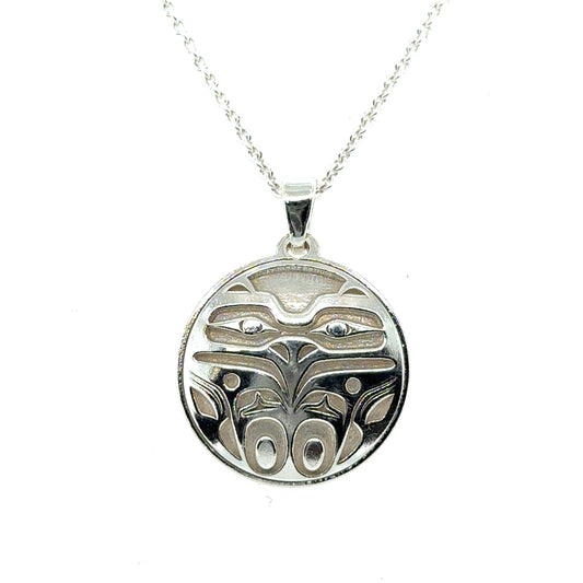 Pendant - Sterling Silver - Round - Eagle Front - Small - 20mm
