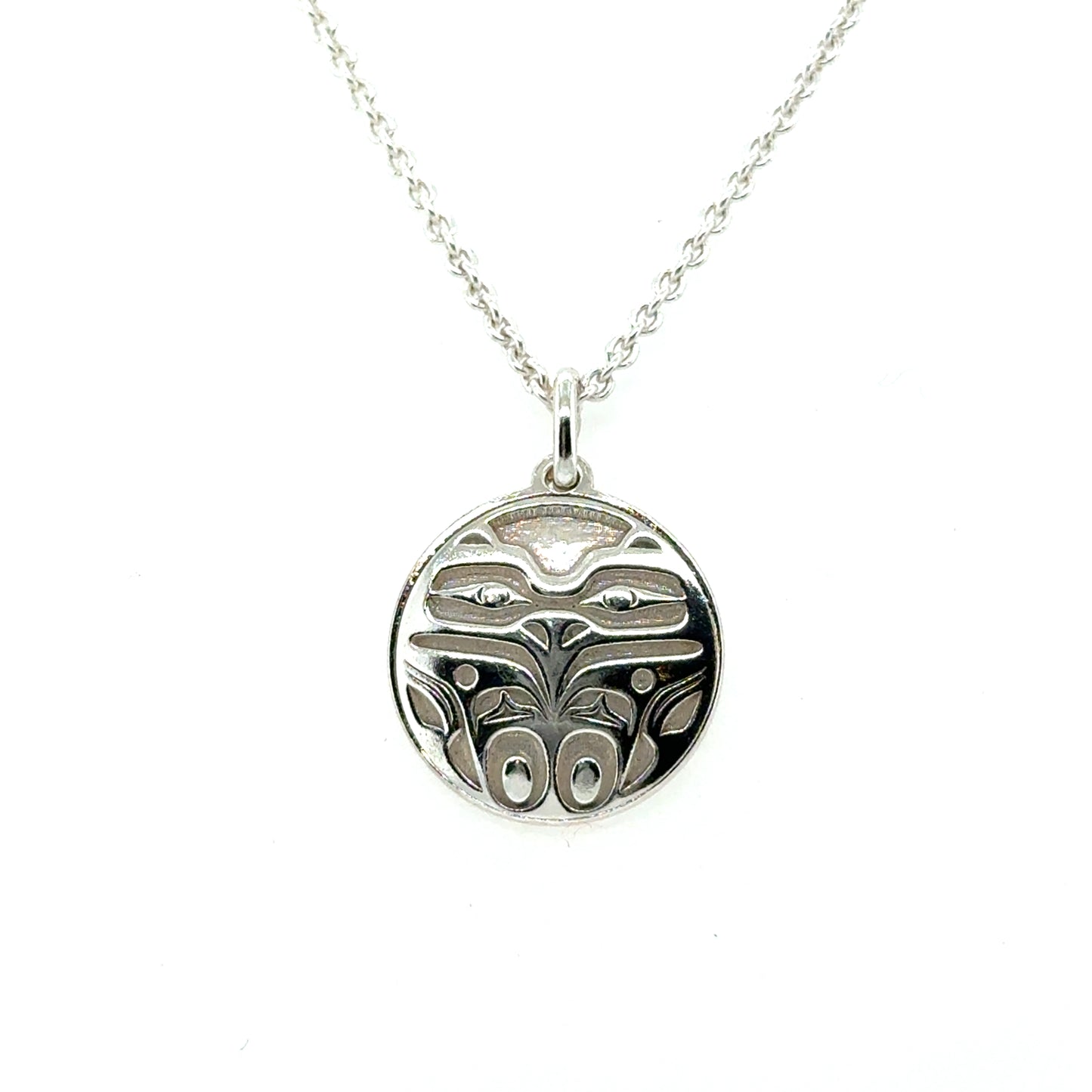 Pendant - Sterling Silver - Round - Eagle Front - Mini - 15mm