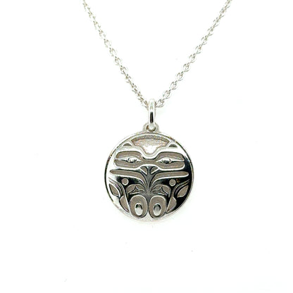 Pendant - Sterling Silver - Round - Eagle Front - Mini - 15mm