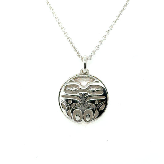 Pendant - Sterling Silver - Round - Eagle Front - Mini - 15mm