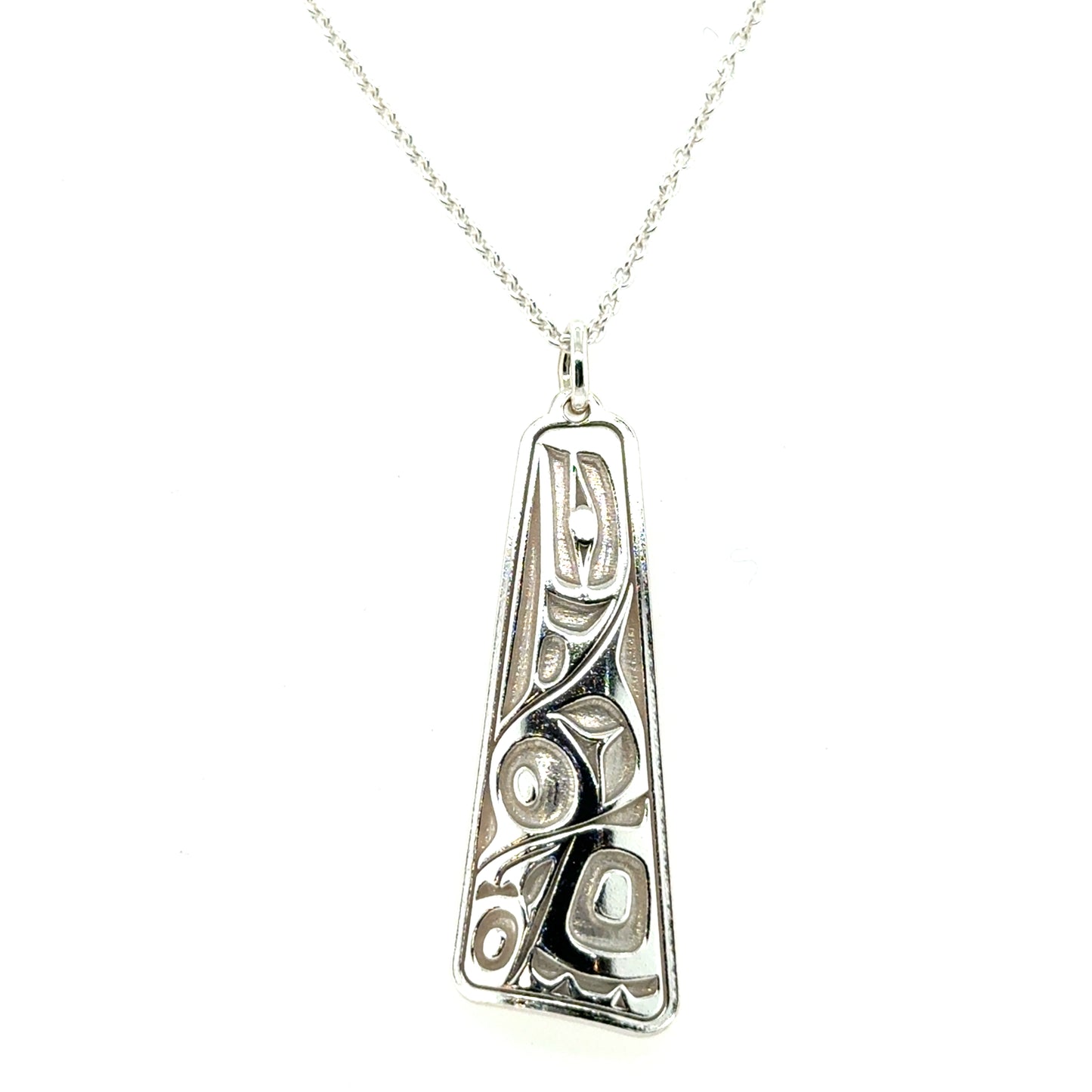 Pendant - Sterling Silver - Triangle - Raven - Large - 38mm