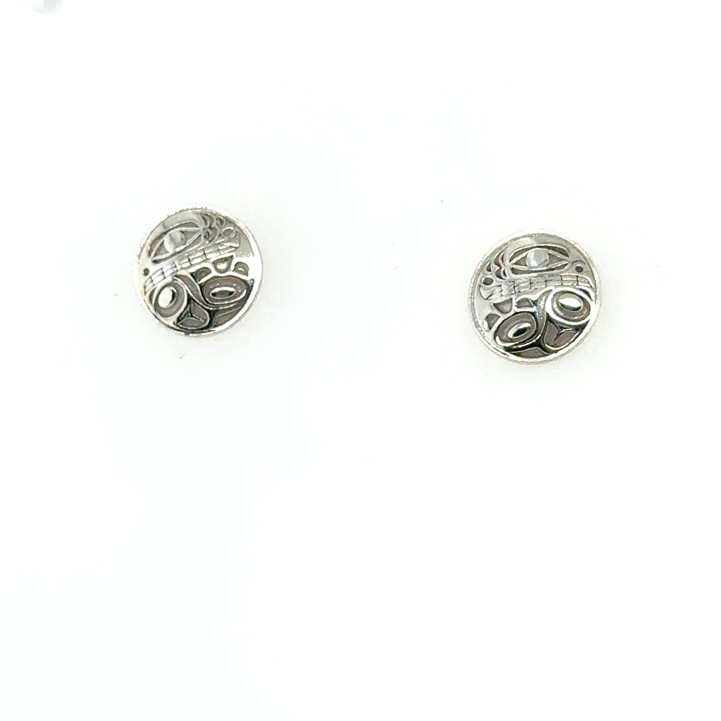 Earrings - Sterling Silver - Stud - Orca 2 - Small - 10mm