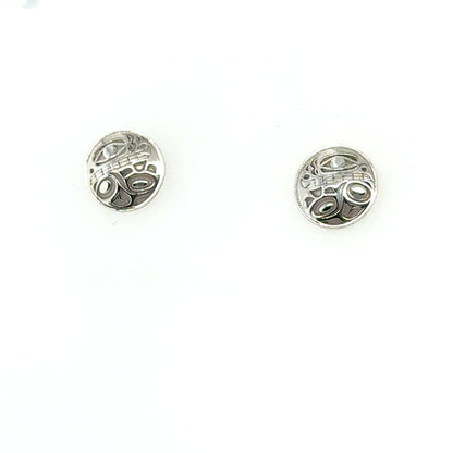 Earrings - Sterling Silver - Stud - Orca 2 - Small - 10mm