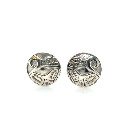 Earrings - Sterling Silver - Stud - Wolf - Small - 10mm