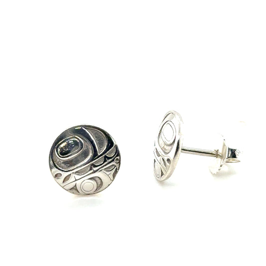 Earrings - Sterling Silver - Stud - Orca - Small - 10mm