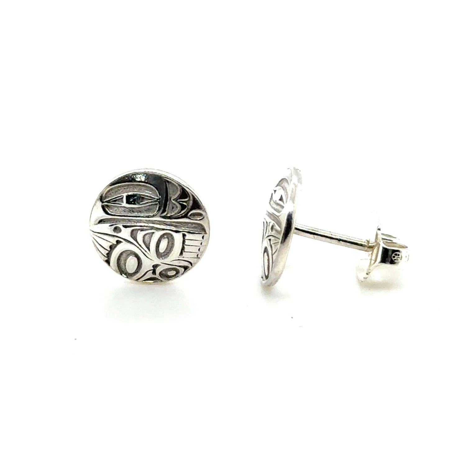 Earrings - Sterling Silver - Stud - Raven - Small - 10mm