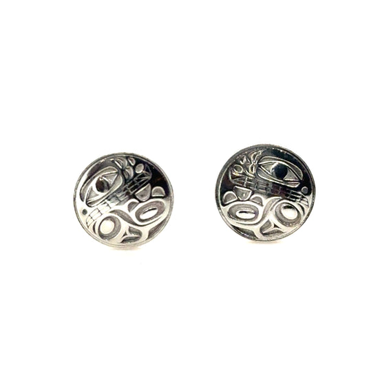 Earrings - Sterling Silver - Stud - Orca 2 - Small - 10mm