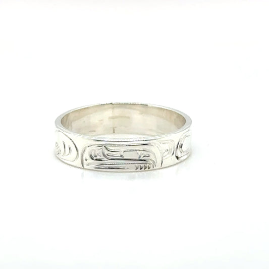 Ring - Sterling Silver - 3/16" - Raven - Size 6