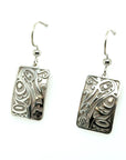 Earrings - Sterling Silver - Drop - Rectangle - Hummingbird - Small
