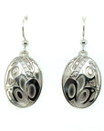 Earrings - Sterling Silver - Drop - Oval - Wolf - 24mm