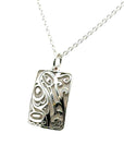 Pendant - Sterling Silver - Rectangle - Hummingbird - Mini - 19mm