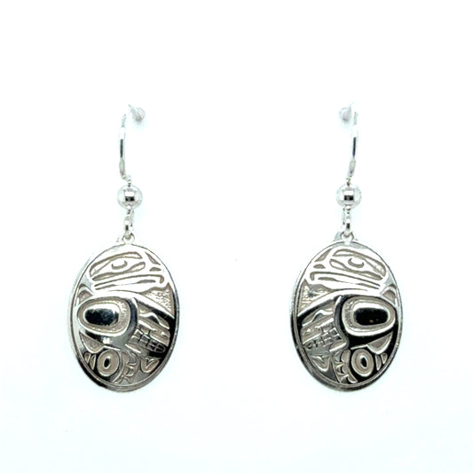 Earrings - Sterling Silver - Drop - Oval - Eagle - 18mm