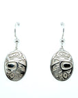 Earrings - Sterling Silver - Drop - Oval - Eagle - 18mm