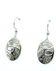Earrings - Sterling Silver - Drop - Oval - Eagle - 18mm