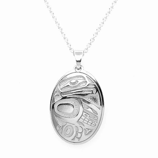 Pendant - Sterling Silver - Oval - Eagle - Small - 25mm