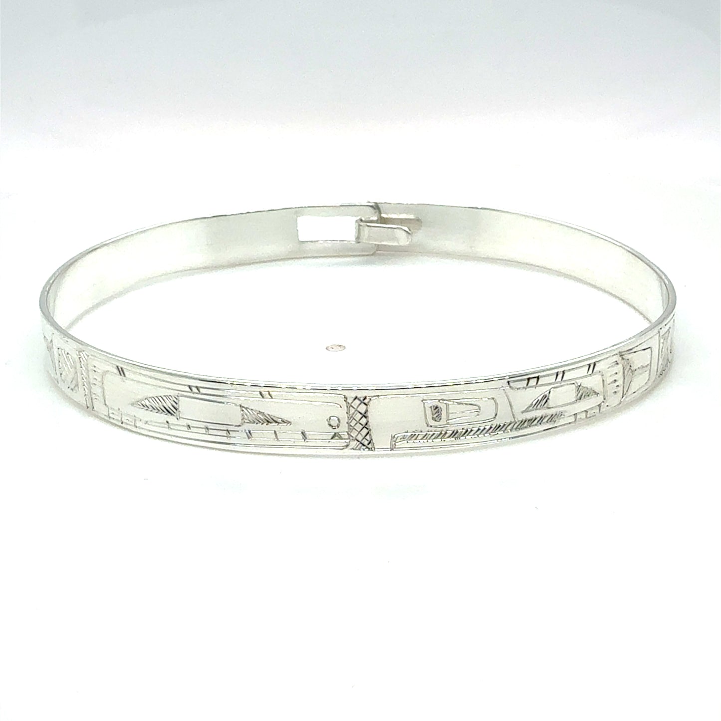 Bangle - Sterling Silver - 1/4" - Orca & Thunderbird