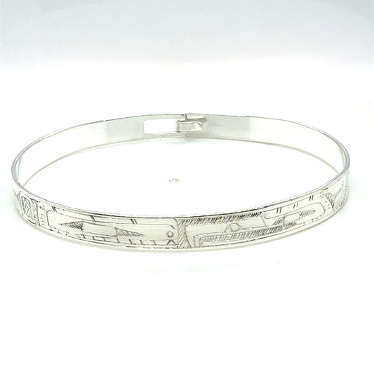 Bangle - Sterling Silver - 1/4" - Orca & Eagle