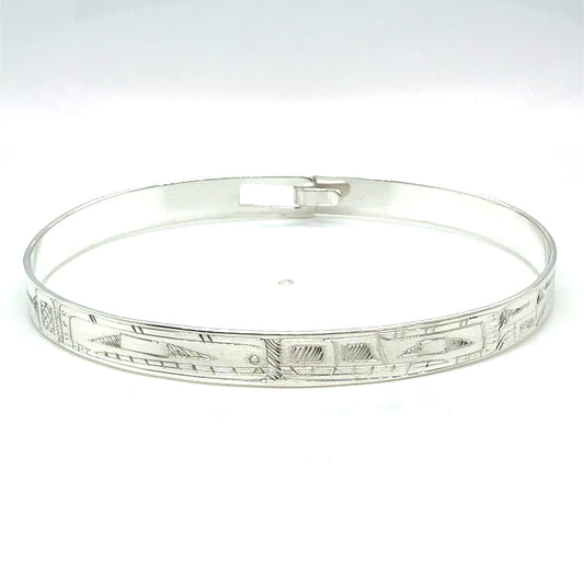 Bangle - Sterling Silver - 1/4" - Orca & Wolf