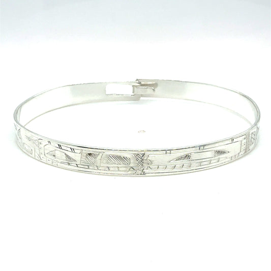 Bangle - Sterling Silver - 1/4" - Wolf & Orca