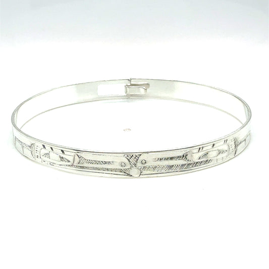 Bangle - Sterling Silver - 1/4" - Ravens