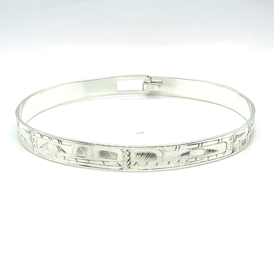 Bangle - Sterling Silver - 1/4" - Wolf & Bear