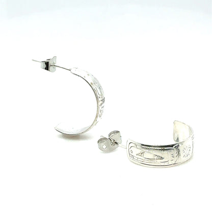 Earrings - Sterling Silver - Half Hoop - 1/4" - Orca