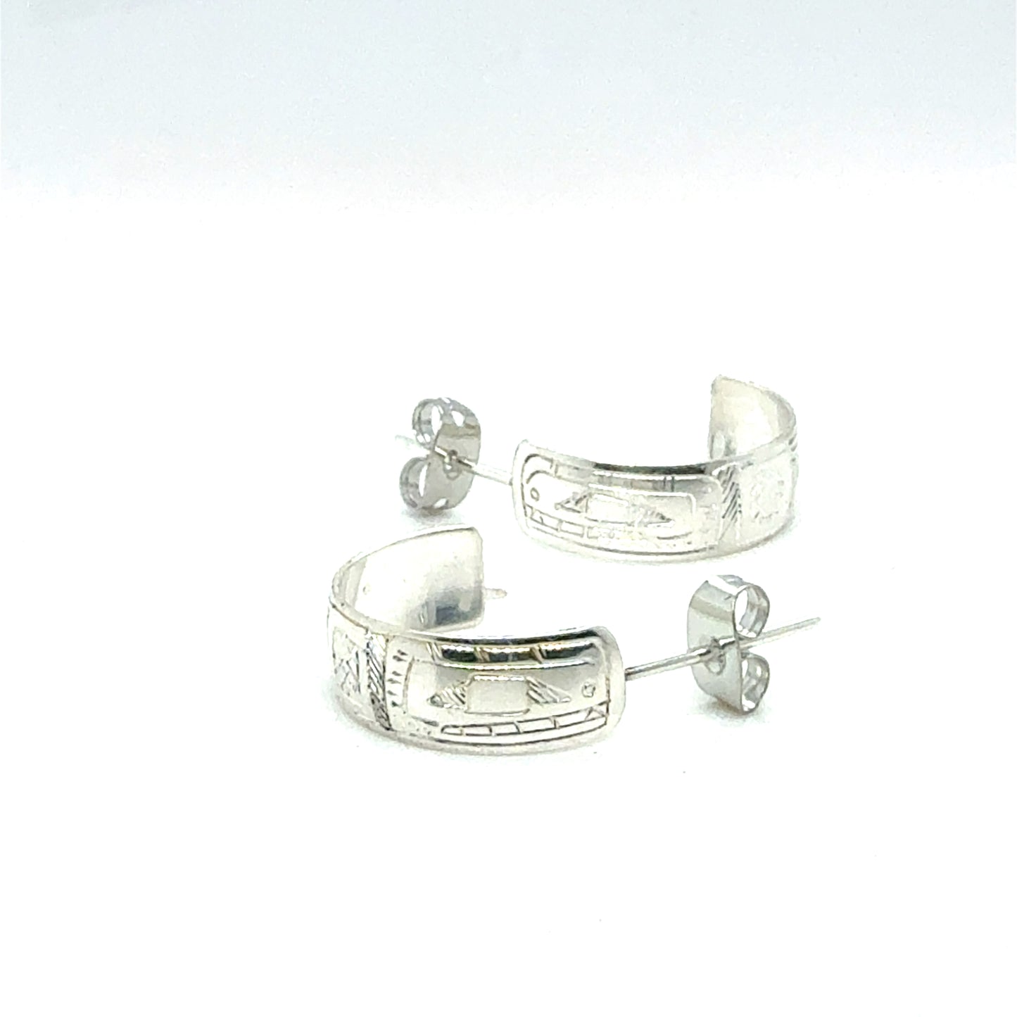 Earrings - Sterling Silver - Half Hoop - 1/4" - Orca