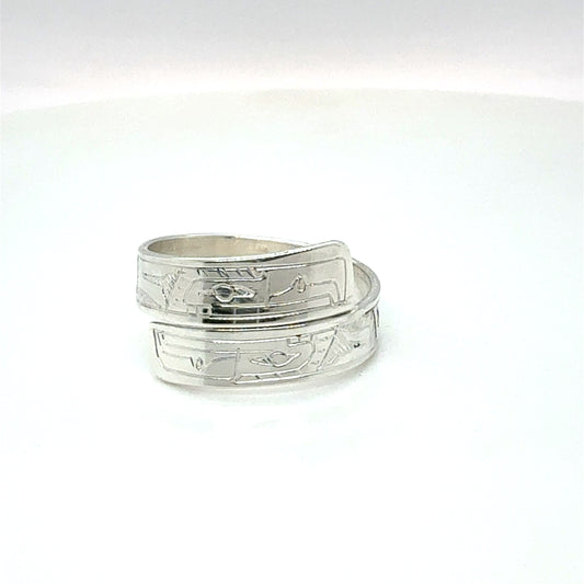 Ring - Sterling Silver - Wrap - 3/16" - Eagle - Size 8
