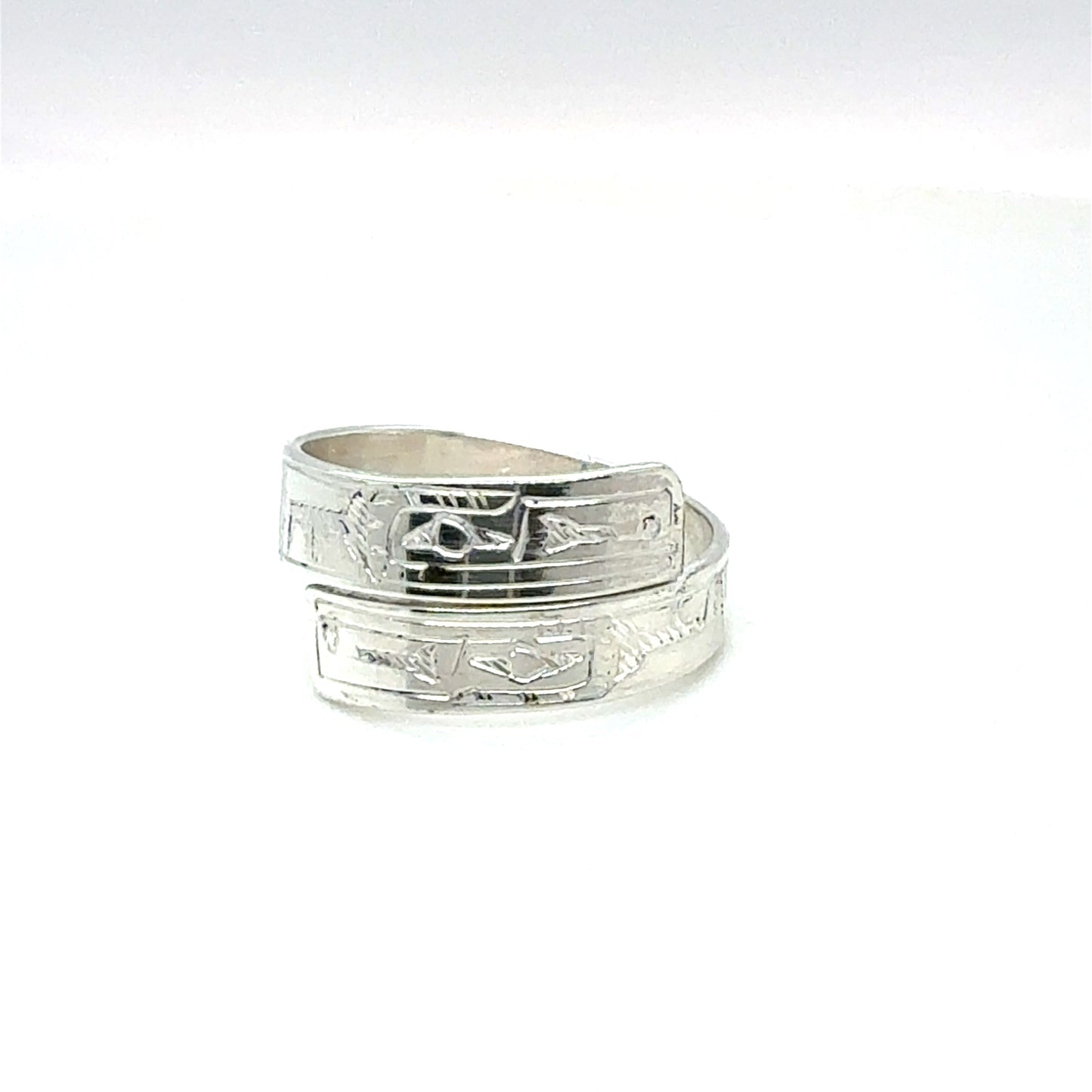 Ring - Sterling Silver - Wrap - 3/16" - Raven - Size 7