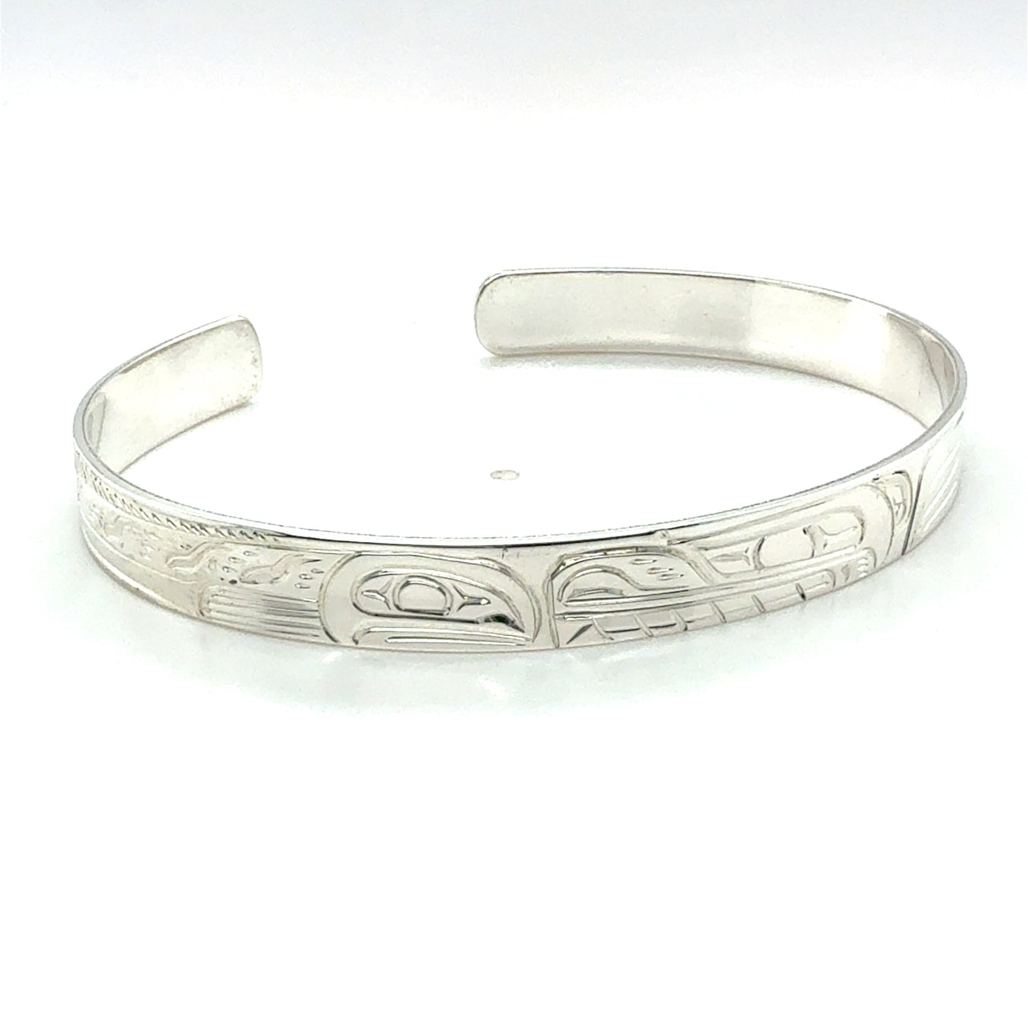 Bracelet - Sterling Silver - 1/4" - Bear & Salmon