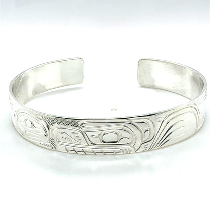 Bracelet - Sterling Silver - 3/8" - Bear & Salmon