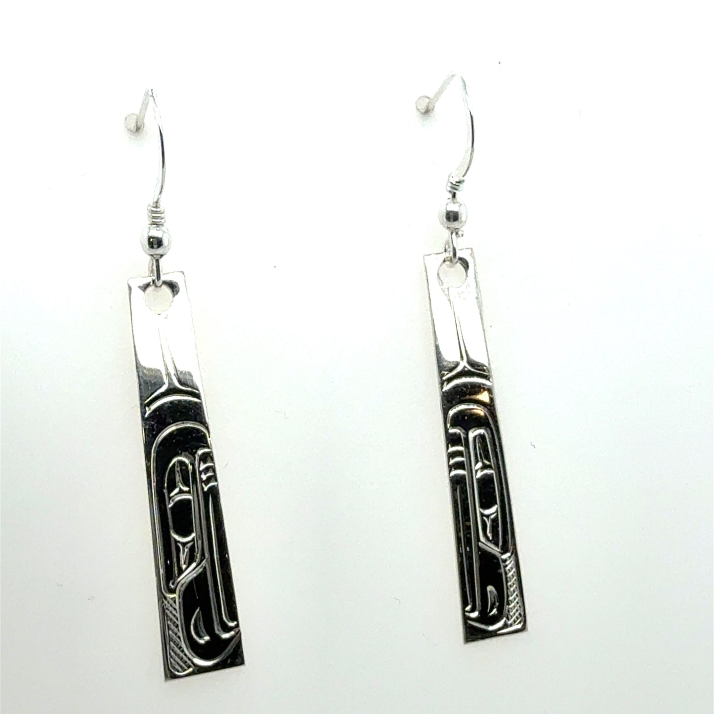 Earrings - Sterling Silver - Rectangle - Eagle