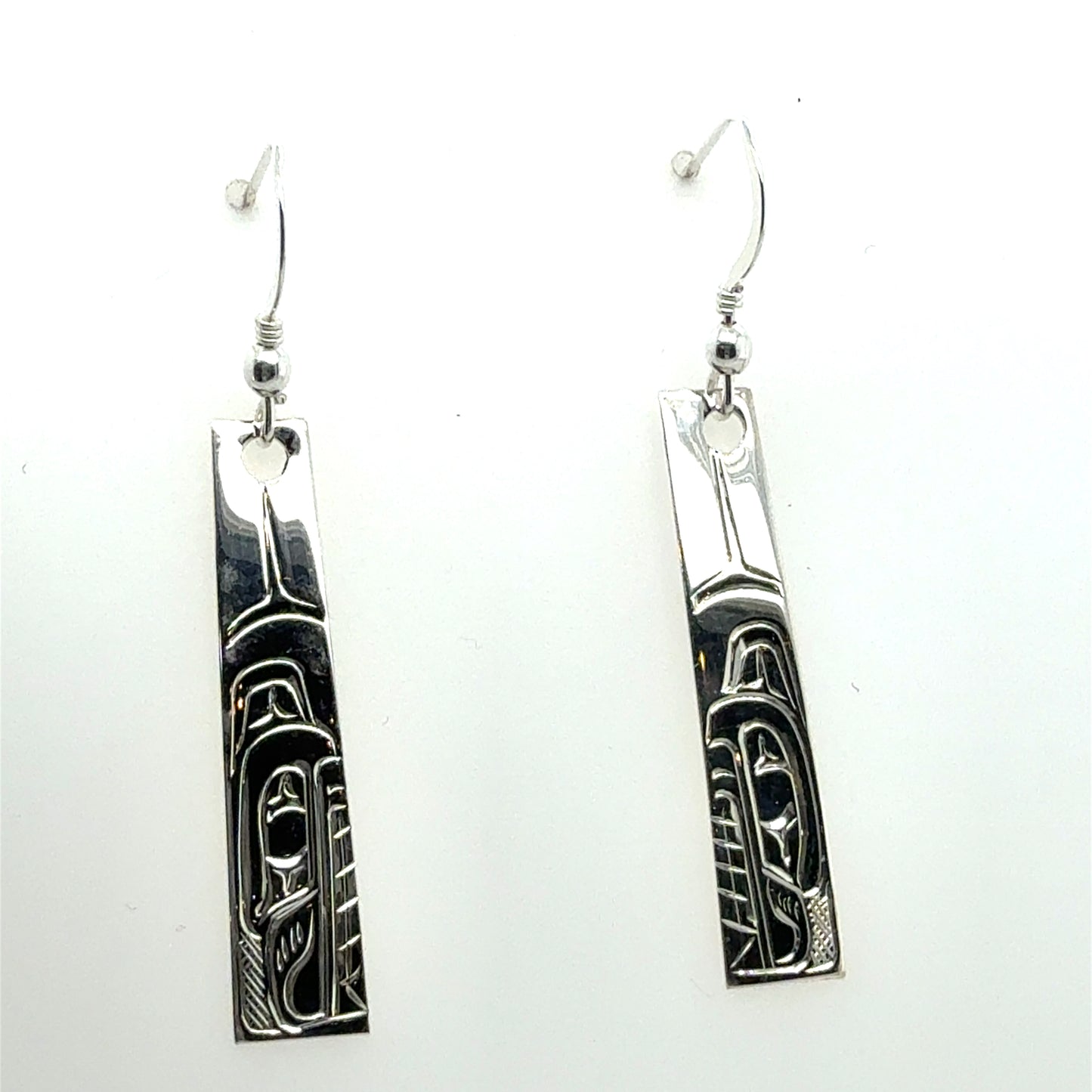 Earrings - Sterling Silver - Rectangle - Bear