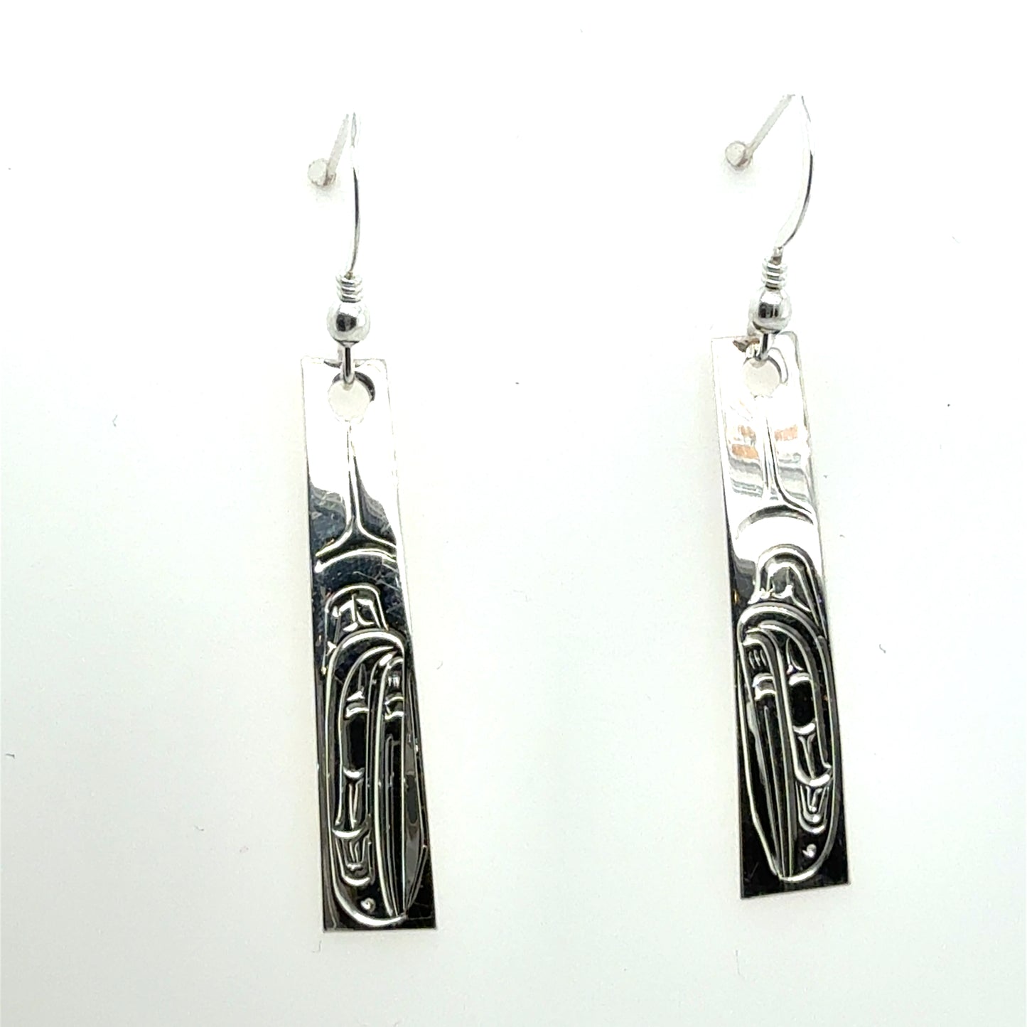 Earrings - Sterling Silver - Rectangle - Raven