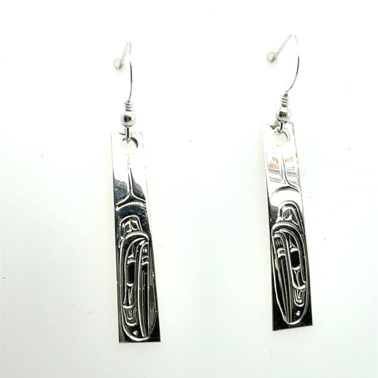 Earrings - Sterling Silver - Rectangle - Raven
