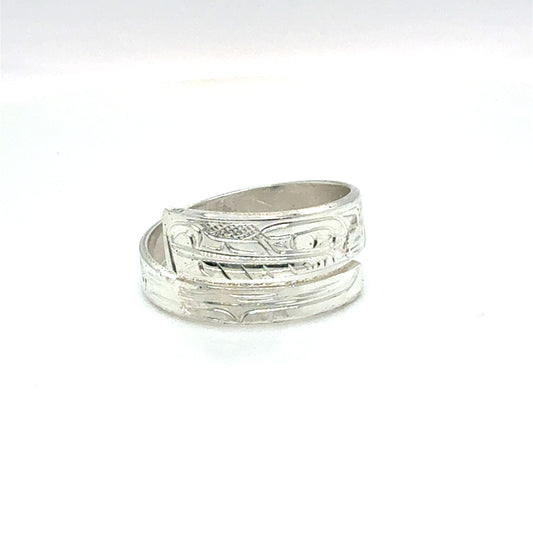 Ring - Sterling Silver - Wrap - Wolf - Size 8.5