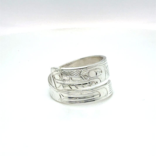 Ring - Sterling Silver - Wrap - Wolf - Size 6