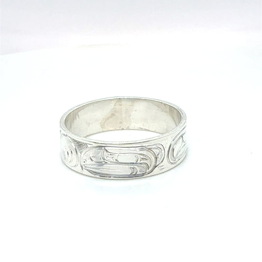 Ring - Sterling Silver - 1/4" - Raven - Size 11