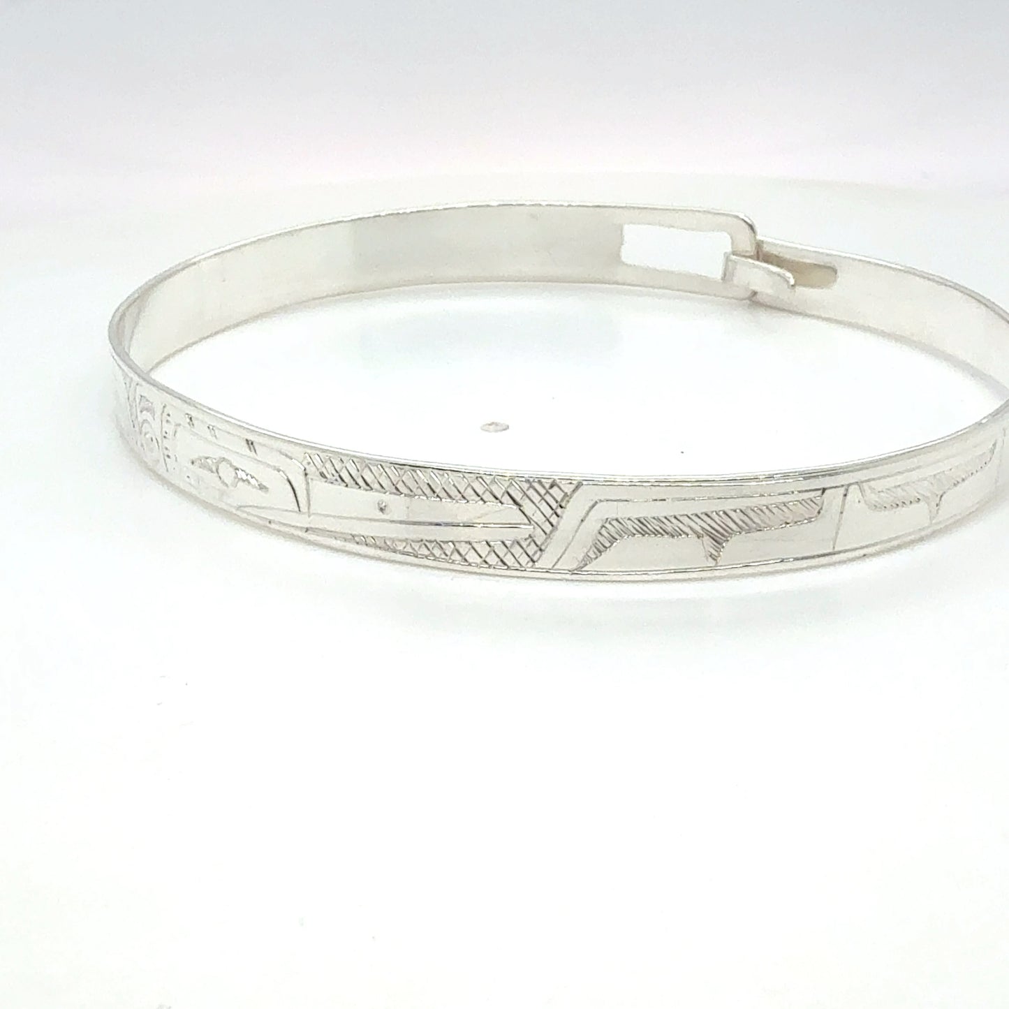 Bangle - Sterling Silver - 1/4" - Longer - Hummingbird