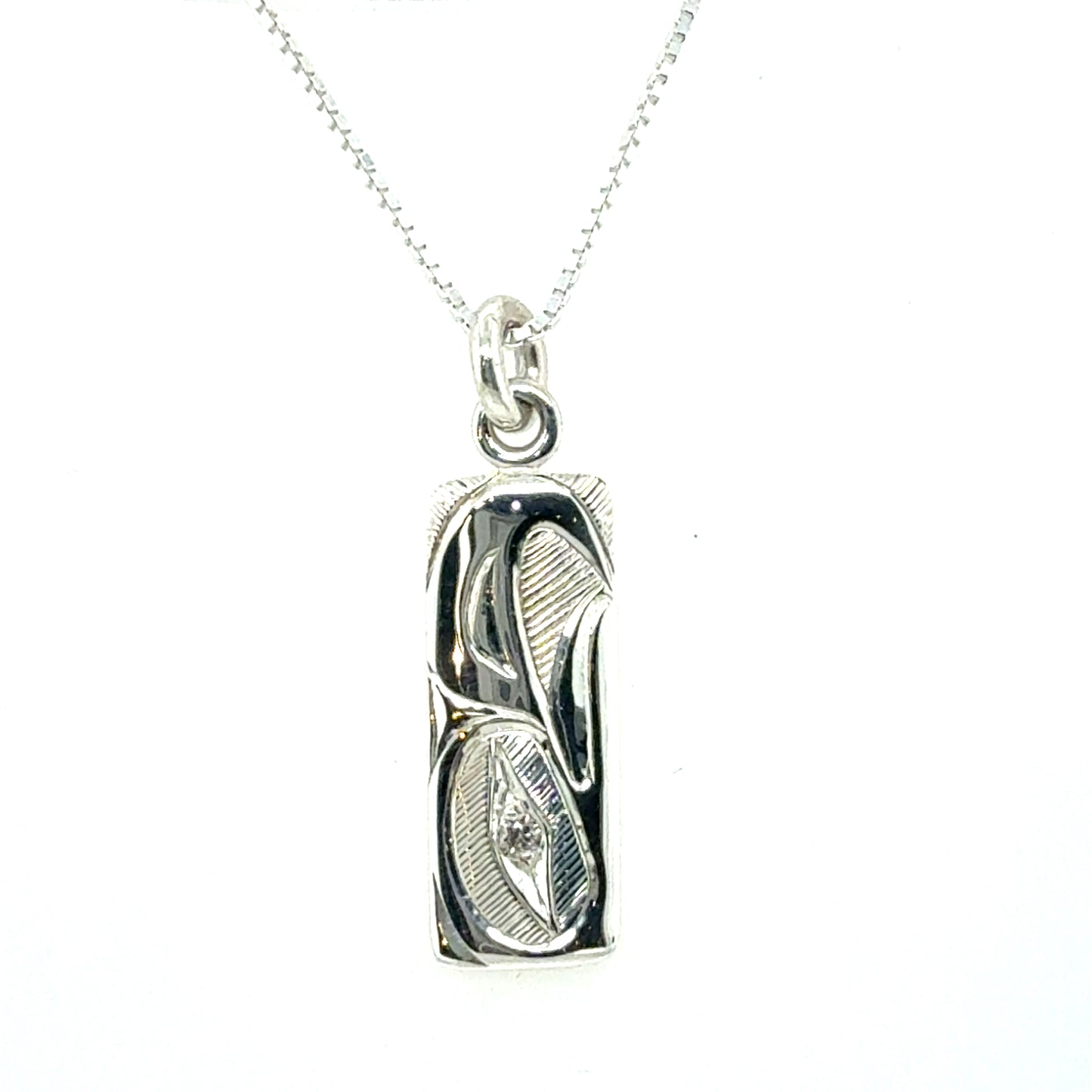 Pendant - Sterling Silver - Rectangle - SIlvermist Diamnond