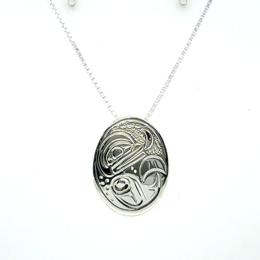 Pendant - Sterling Silver - Oval - Small - Frog