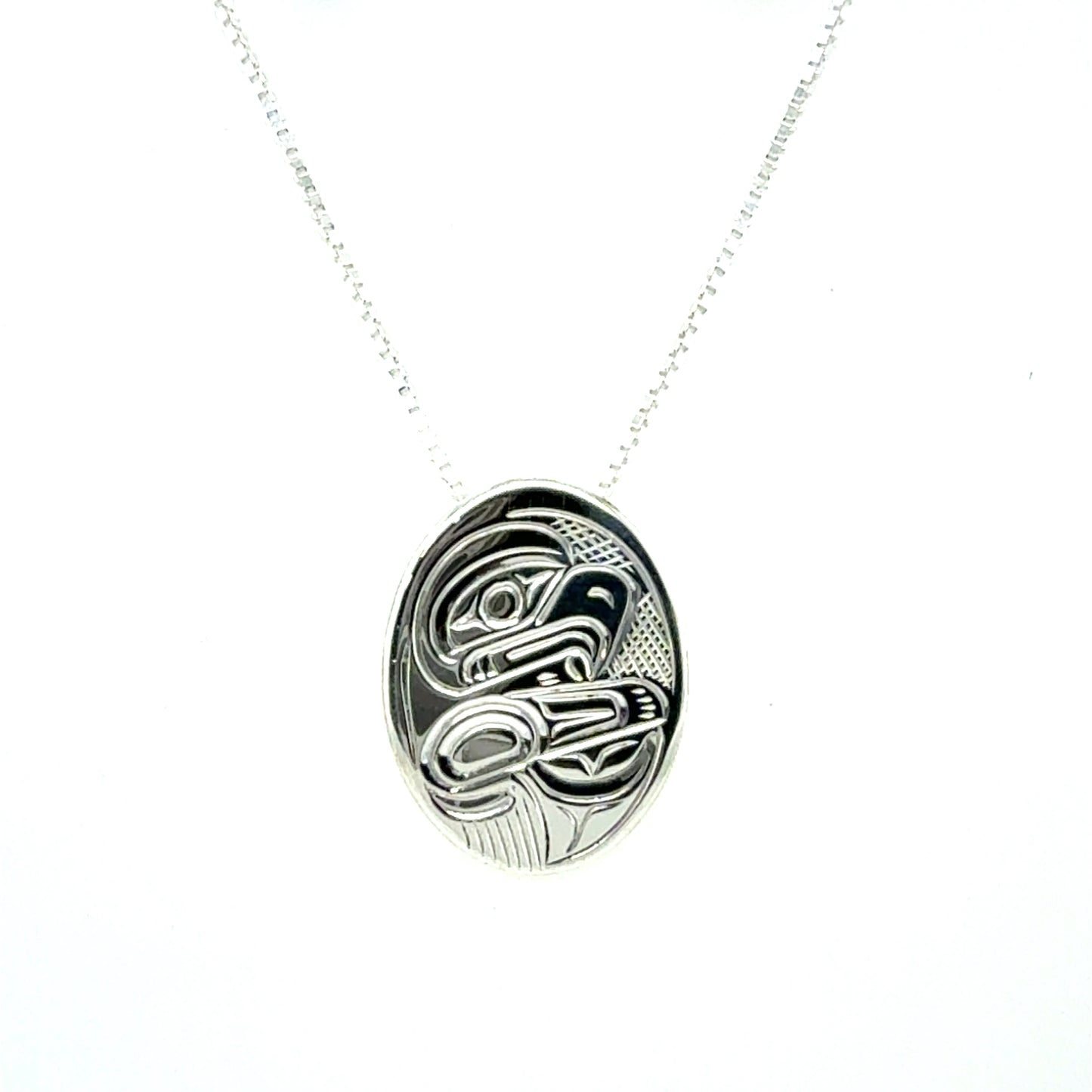 Pendant - Sterling Silver - Oval - Small - Eagle