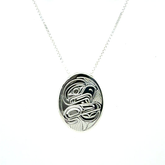 Pendant - Sterling Silver - Oval - Small - Eagle