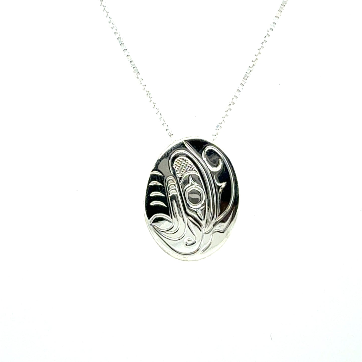 Pendant - Sterling Silver - Oval - Small - Thunderbird